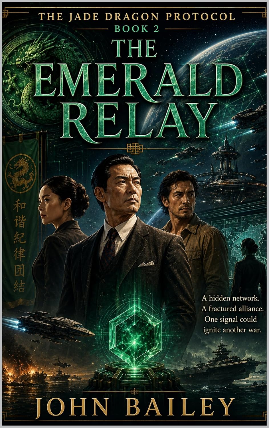 Cover of The Emerald Relay: The Jade Dragon Protocol, Book 2 (The Four Banners 3)