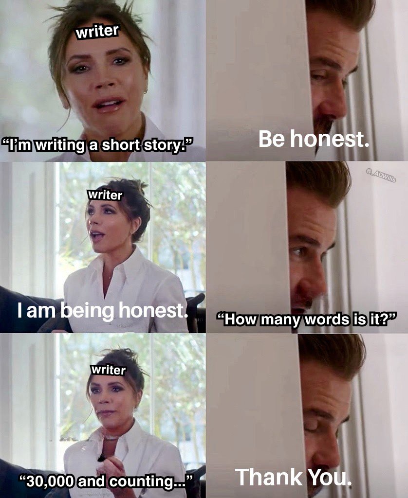Im writing a short story Writing Memes 3999387028